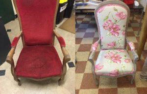 Adrom, formation tapisserie, avant-après Voltaire