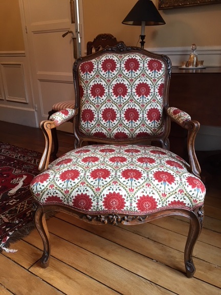 Adrom, formation tapisserie, réalisations 2017 - 2018, fauteuil Louis XV
