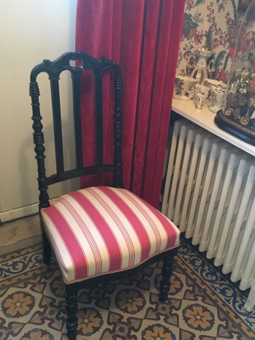 Adrom, formation tapisserie, réalisations 2017 - 2018, chaise Napoléon