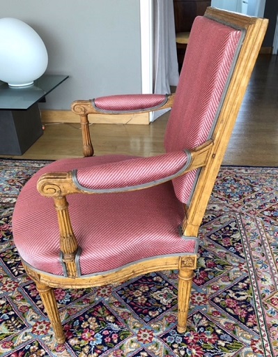 Adrom, formation tapisserie, réalisations 2017 - 2018, fauteuil Louis XVI